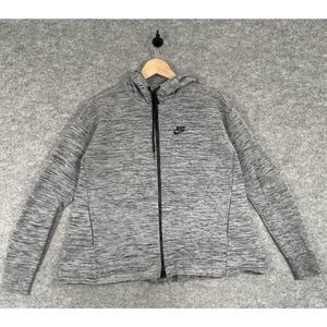 NEW Womens Small NIKE Tech Knit Windrunner Full Zip Hooded Jacket Grey 835641060